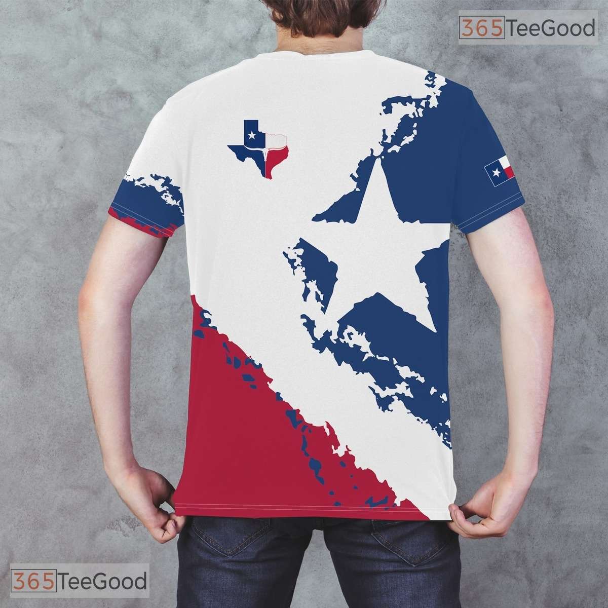 Texas State White Novelty Graphic 3D Printed Casual Short Sleeve Unisex Tee Shirt