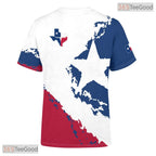 Texas State White Novelty Graphic 3D Printed Casual Short Sleeve Unisex Tee Shirt