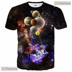 Sleek Black Urban Graphic Art Design 3D Printed Casual Unisex Short Sleeve Tee