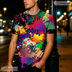 Colorful Space Galaxy Graphic 3D Printed Casual Unisex Short Sleeve Tee Shirts