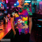 Colorful Space Galaxy Graphic 3D Printed Casual Unisex Short Sleeve Tee Shirts