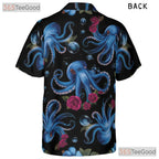 Underwater Octopus Floral Sea Life Aloha Hawaiian Tee Men Women Summer Outfit