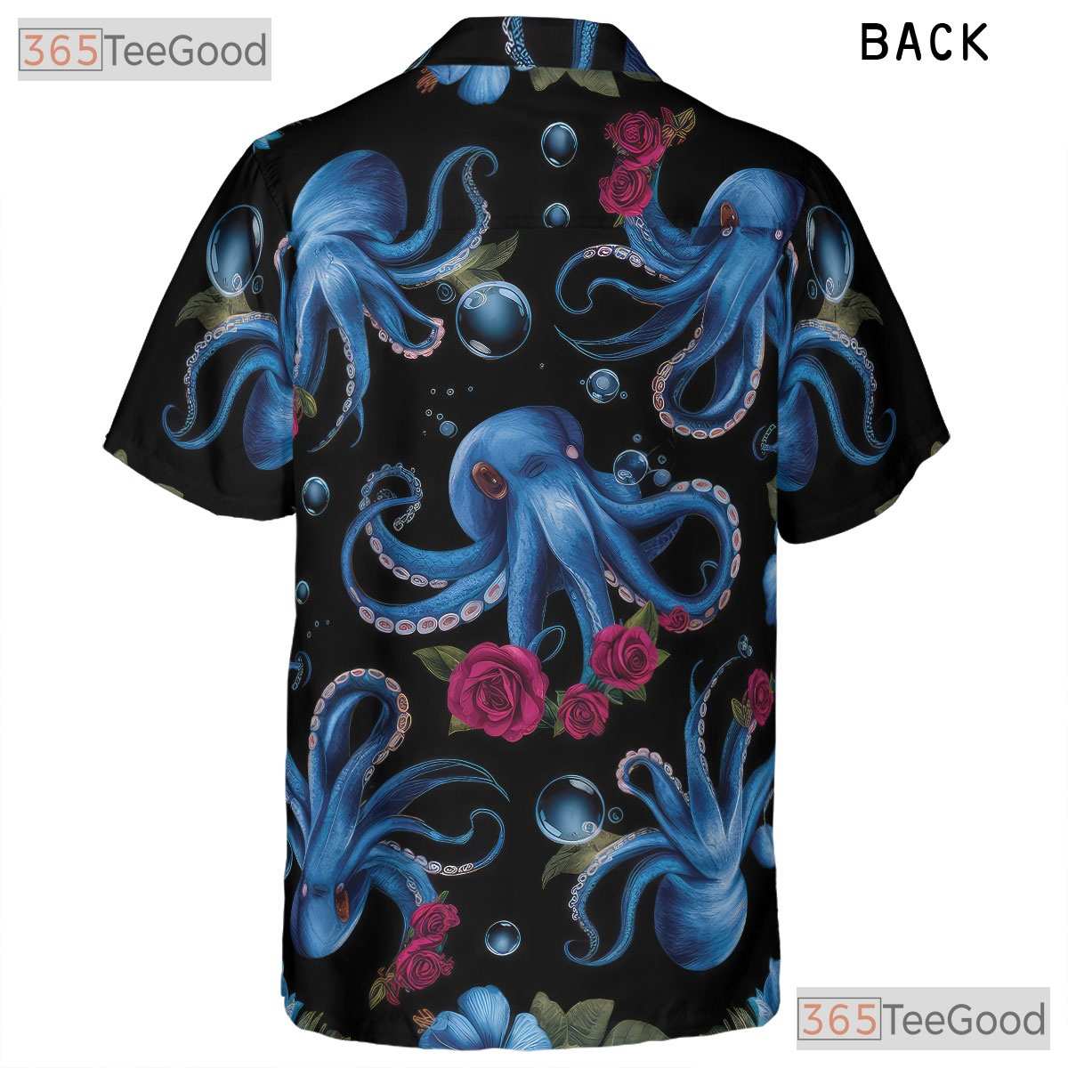 Underwater Octopus Floral Sea Life Aloha Hawaiian Tee Men Women Summer Outfit