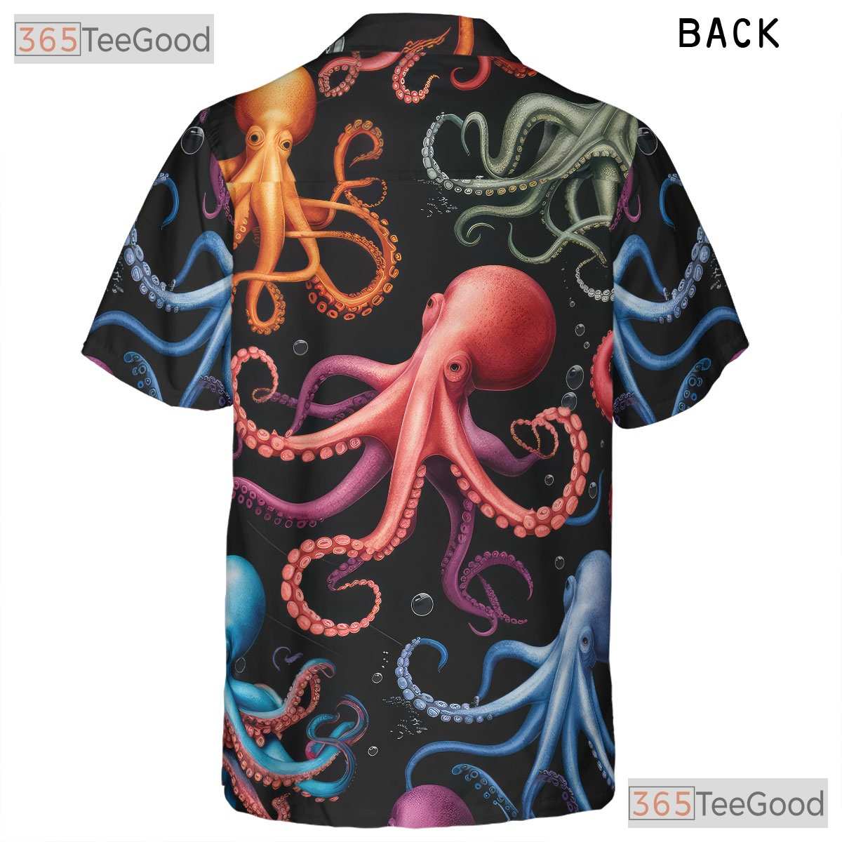 Underwater Octopus Vibrant Sea Life Seamless Print Hawaiian Shirt Unisex Top