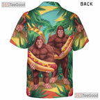 Unique Bigfoot Hot Dog Hawaiian Tee - Women's Aloha Beach Design Shirt