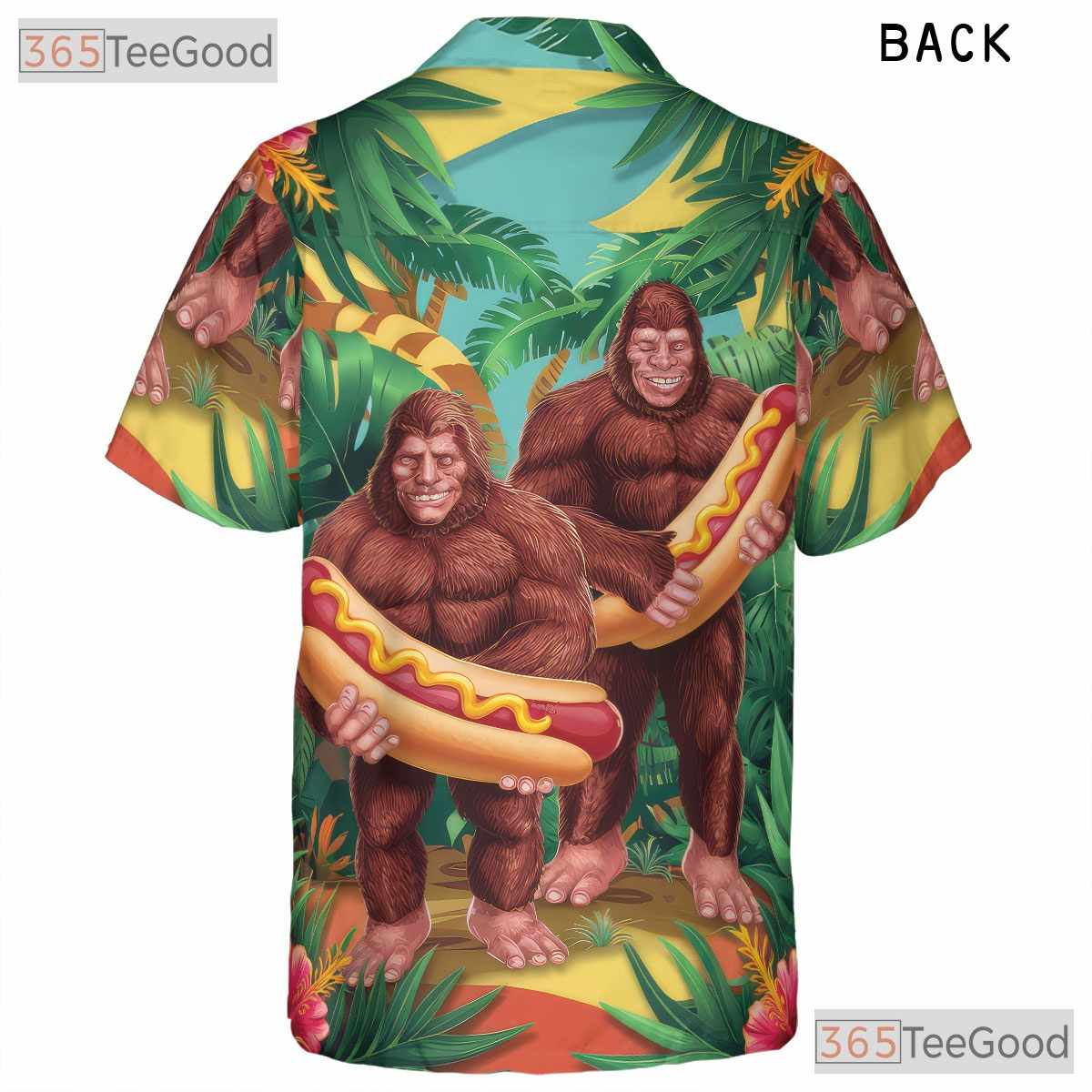 Unique Bigfoot Hot Dog Hawaiian Tee - Women's Aloha Beach Design Shirt