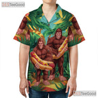 Unique Bigfoot Hot Dog Hawaiian Tee - Women's Aloha Beach Design Shirt