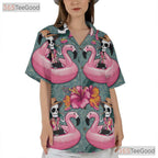 Unique Skeleton Flamingo Tropical Hawaiian Tee Unisex Summer Beach Style