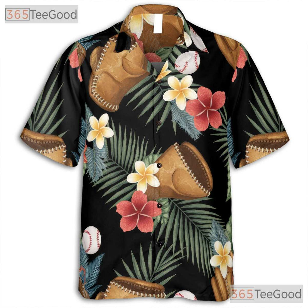 Unisex Baseball Hawaiian Shirt- Tropical Palm Leaf Floral Aloha Sports Outfit