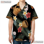 Unisex Baseball Hawaiian Shirt- Tropical Palm Leaf Floral Aloha Sports Outfit