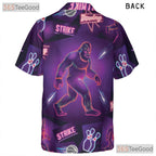 Unisex Bigfoot Neon Bowling Strike Hawaiian Shirt- Funny Summer Casual Apparel