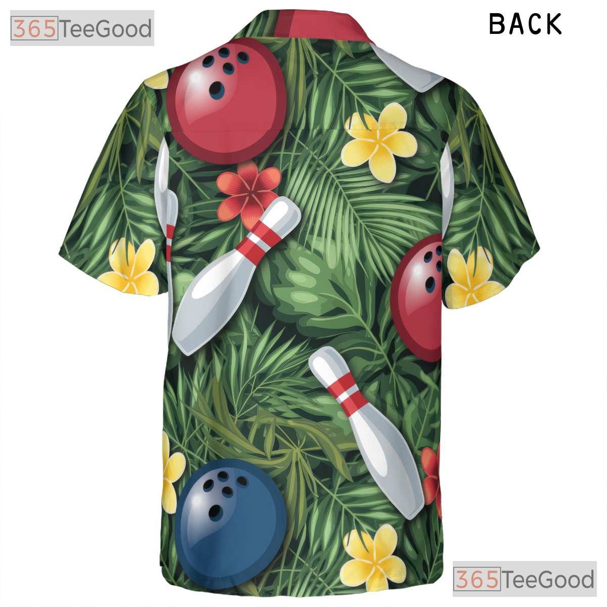 Unisex Bowling Hawaiian Shirt- Tropical Palm Leaf Hibiscus Aloha Outfit