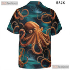Unisex Kraken Octopus Hawaiian Tee - Deep Ocean Marine Life Aloha Look