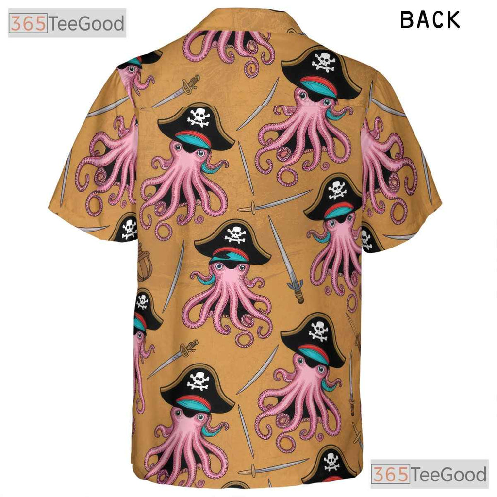 Unisex Kraken Pirate Hawaiian Shirt- Nautical Ocean Theme Beachwear Apparel