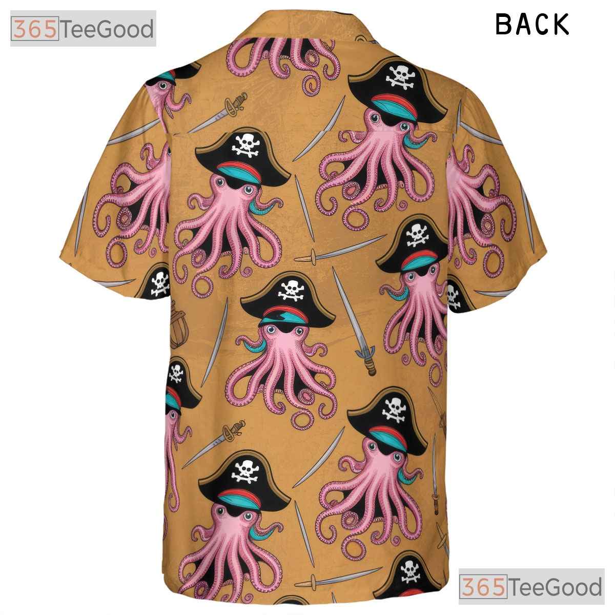 Unisex Kraken Pirate Hawaiian Shirt- Nautical Ocean Theme Beachwear Apparel