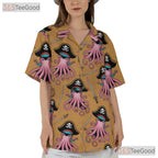 Unisex Kraken Pirate Hawaiian Shirt- Nautical Ocean Theme Beachwear Apparel