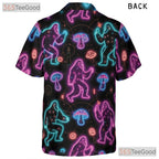 Unisex Neon Bigfoot Psychedelic Hawaiian Shirt- Trippy Mushroom Festival Top