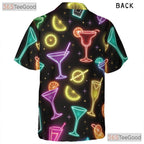 Unisex Neon Cocktail Hawaiian Shirt- Margarita Martini Party Night Apparel