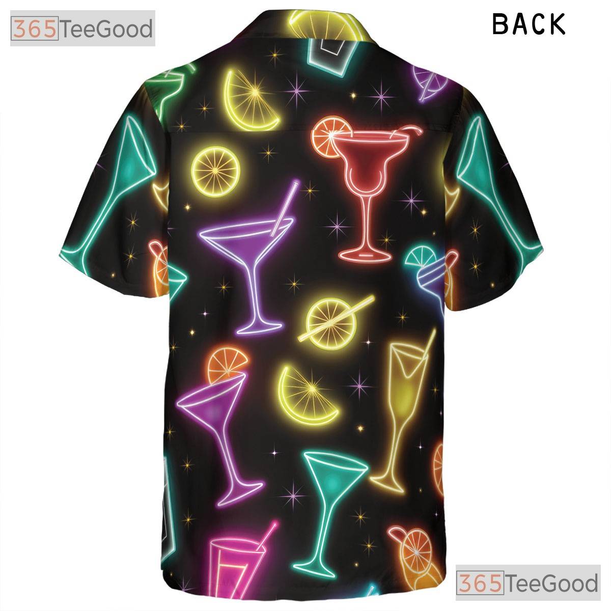Unisex Neon Cocktail Hawaiian Shirt- Margarita Martini Party Night Apparel