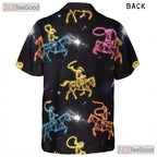 Unisex Neon Cowboy Rodeo Hawaiian Shirt- Western Horse Lasso Space Theme Top