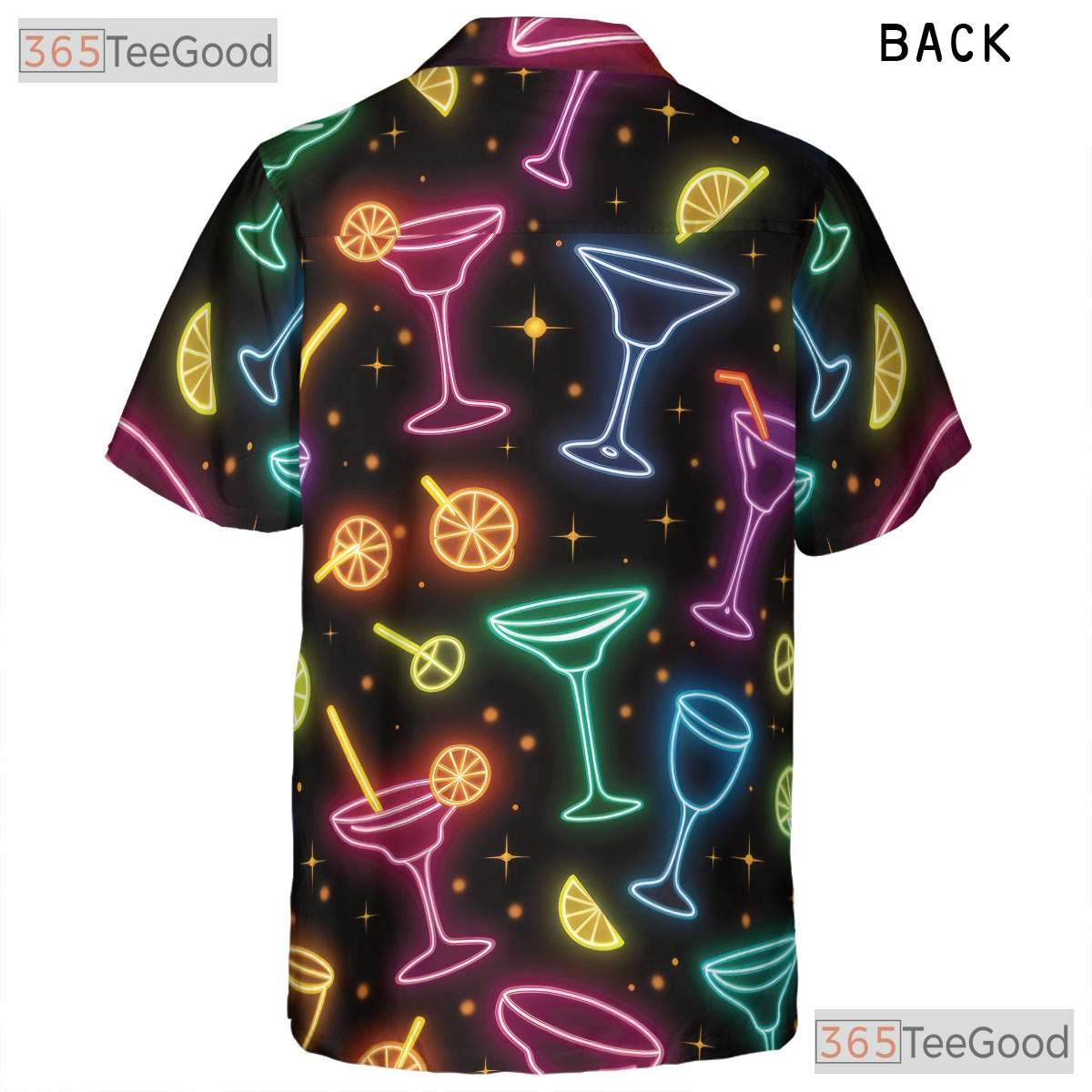 Unisex Neon Margarita Martini Hawaiian Shirt- Cocktail Party Night Beach Top