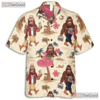 Unisex Sasquatch Hawaiian Shirt - Funny Bigfoot Forest Beach Vacation Style