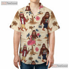 Unisex Sasquatch Hawaiian Shirt - Funny Bigfoot Forest Beach Vacation Style