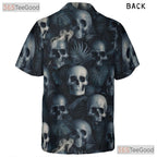 Unisex Skull Smoke Hawaiian Shirt - Gothic Grunge Dark Aesthetic Beachwear