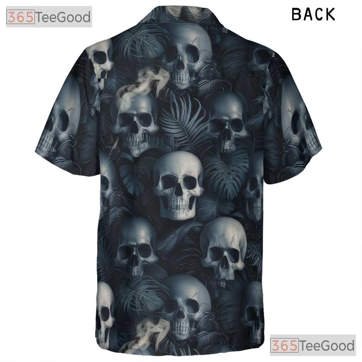 Unisex Skull Smoke Hawaiian Shirt - Gothic Grunge Dark Aesthetic Beachwear