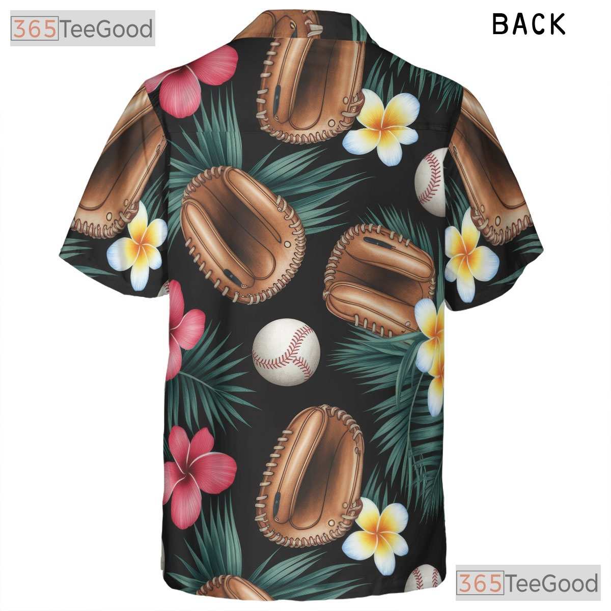 Unisex Sports Baseball Hawaiian Shirt- Tropical Palm Leaf Floral Vacation Top