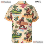 Unisex Tropical Bigfoot Hawaiian Tee - Sunset Palm Trees Beachwear Summer Shirt