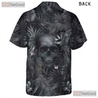 Unisex Tropical Gothic Skull Hawaiian Shirt - Dark Floral Punk Rock Tee