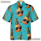 Unisex Tropical Pineapple Hawaiian Shirt- Summer Aloha Fruit Beach Party Tee