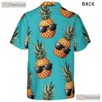 Unisex Tropical Pineapple Hawaiian Shirt- Summer Aloha Fruit Beach Party Tee