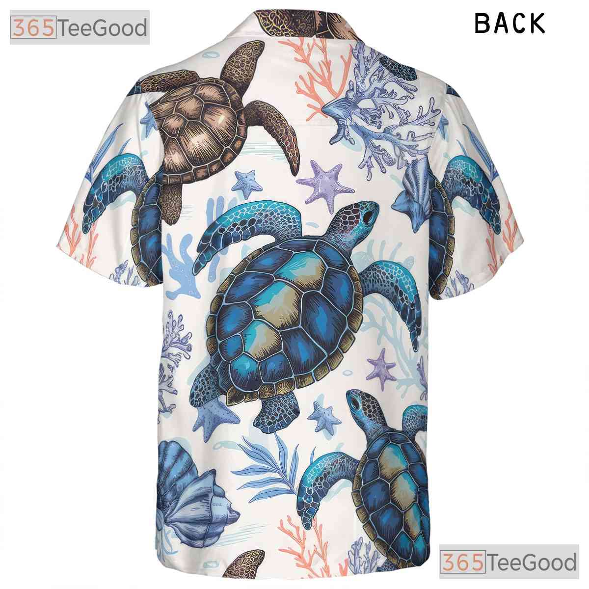Unisex Tropical Sea Turtle Hawaiian Tee - Blue Ocean Beach Vibe Shirt