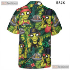 Unisex Tropical UFO Alien Hawaiian Shirt - Retro Sci-Fi Beach Party Tee
