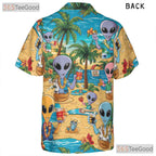 Unisex Tropical UFO Alien Hawaiian Tee - Funny Summer Beach Party Outfit