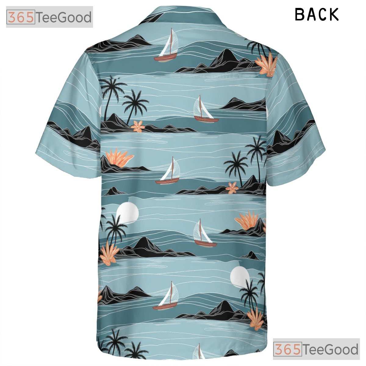 Unisex Watercolor Hawaiian Shirt- Tropical Beach Palm Tree Sunset Floral Tee