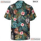 Unisex Wolf Jungle Animal Print Hawaiian Shirt for Summer Beach Vacation