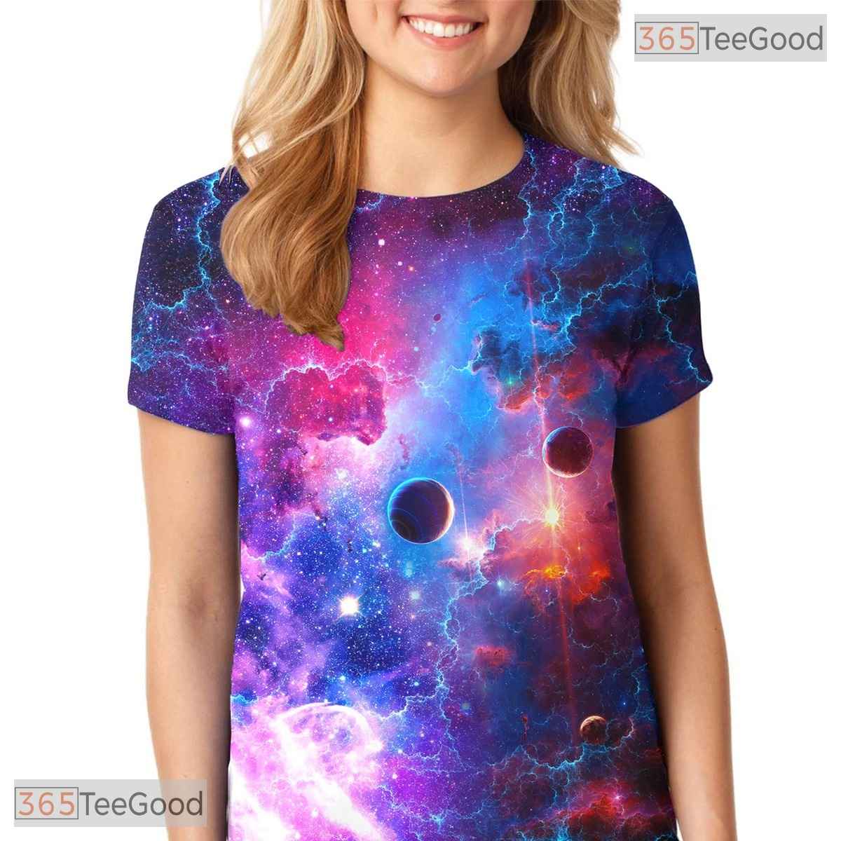Cosmic Universe Space Galaxy Graphic 3D Printed Casual Unisex Tee Shirt Tops