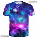 Majestic Cosmic Universe Space 3D Graphic Printed Casual Unisex Tee Shirt Tops