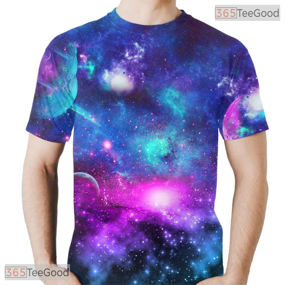 Majestic Cosmic Universe Space 3D Graphic Printed Casual Unisex Tee Shirt Tops
