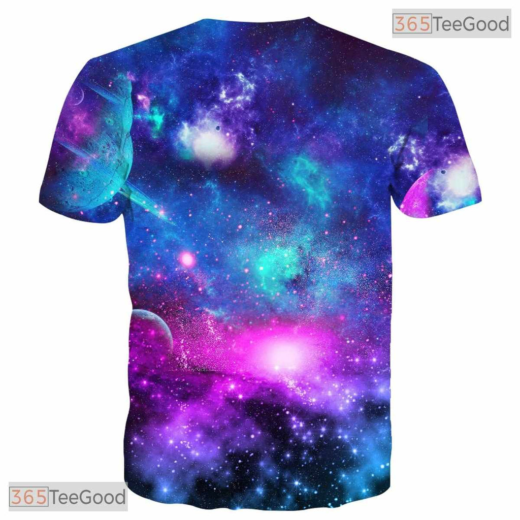 Majestic Cosmic Universe Space 3D Graphic Printed Casual Unisex Tee Shirt Tops