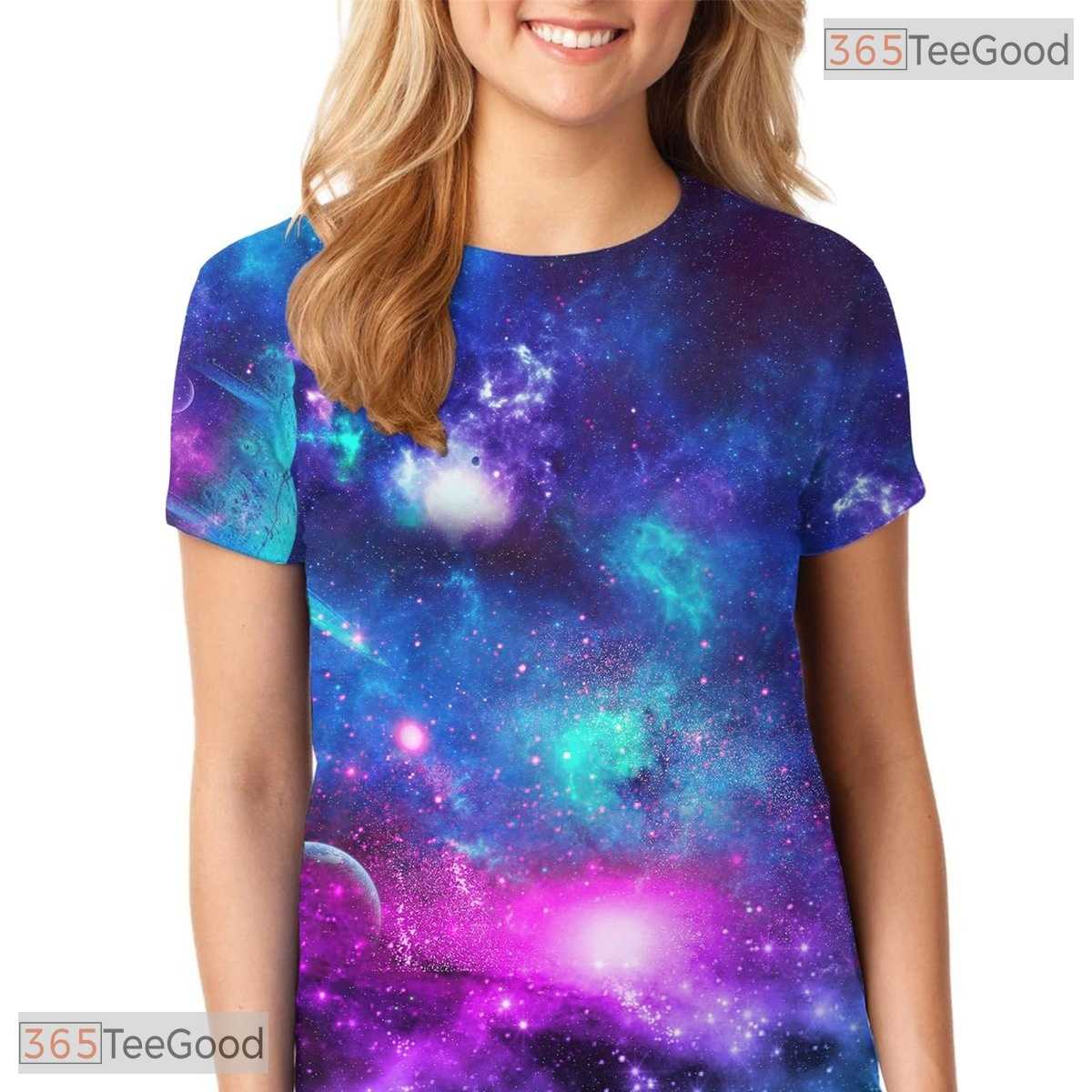Majestic Cosmic Universe Space 3D Graphic Printed Casual Unisex Tee Shirt Tops