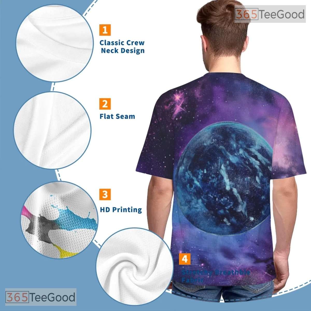 Cosmic Universe Space Graphic Art 3D Pattern Printed Casual Unisex T-Shirt Tops