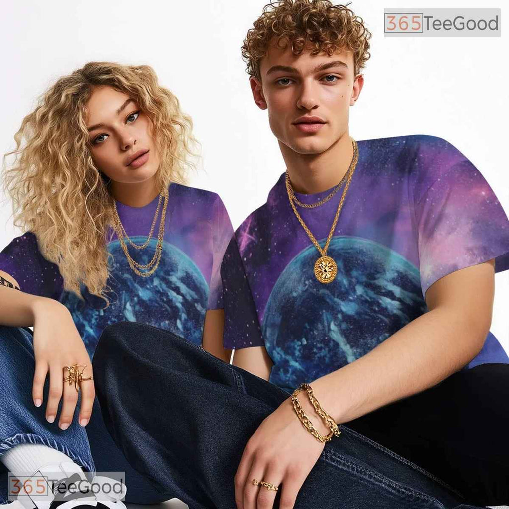 Cosmic Universe Space Graphic Art 3D Pattern Printed Casual Unisex T-Shirt Tops