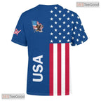 USA Blue State Novelty Graphic 3D Printed Casual Short Sleeve Unisex T-Shirt Top