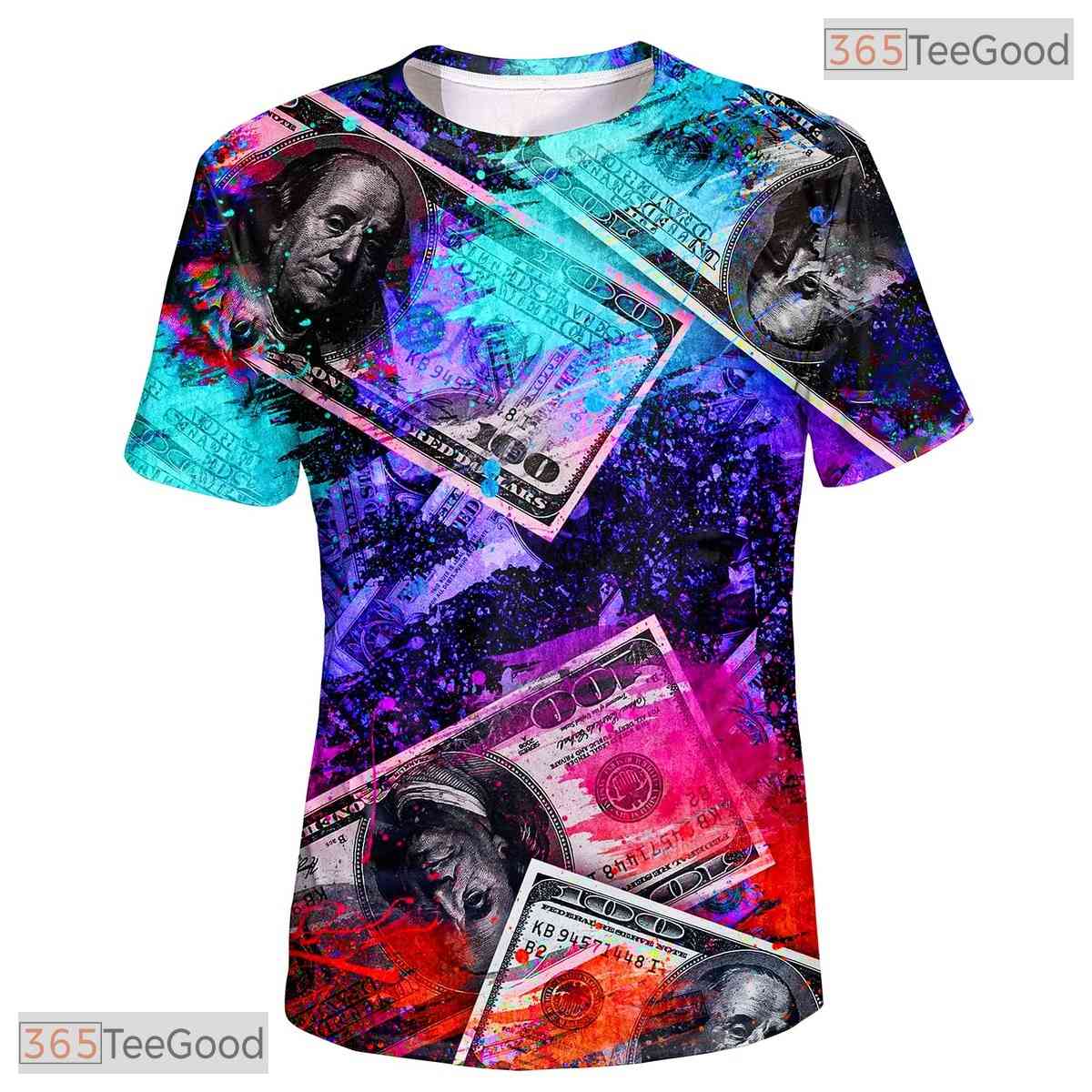 American US Dollar Bill Money Graphic 3D Printed Casual Unisex Tee Shirt Top