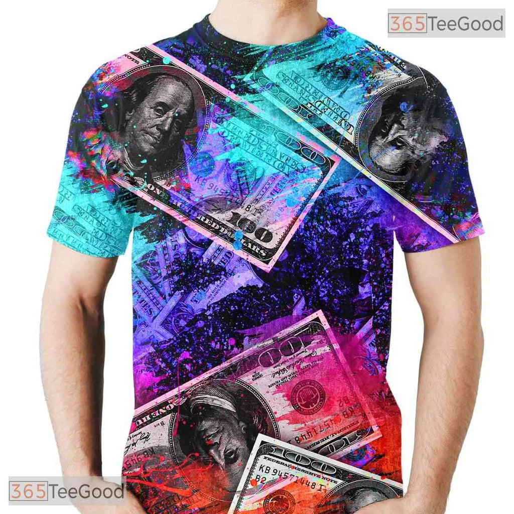 American US Dollar Bill Money Graphic 3D Printed Casual Unisex Tee Shirt Top