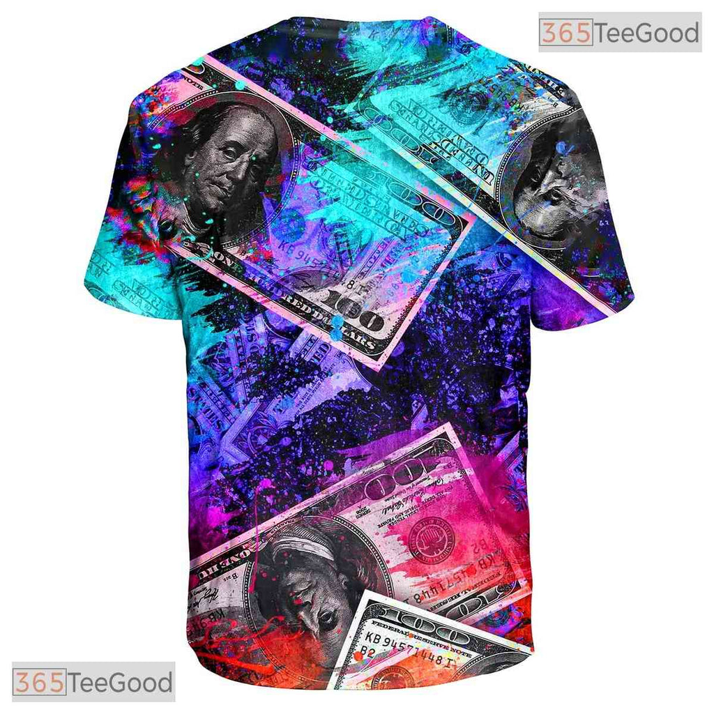 American US Dollar Bill Money Graphic 3D Printed Casual Unisex Tee Shirt Top